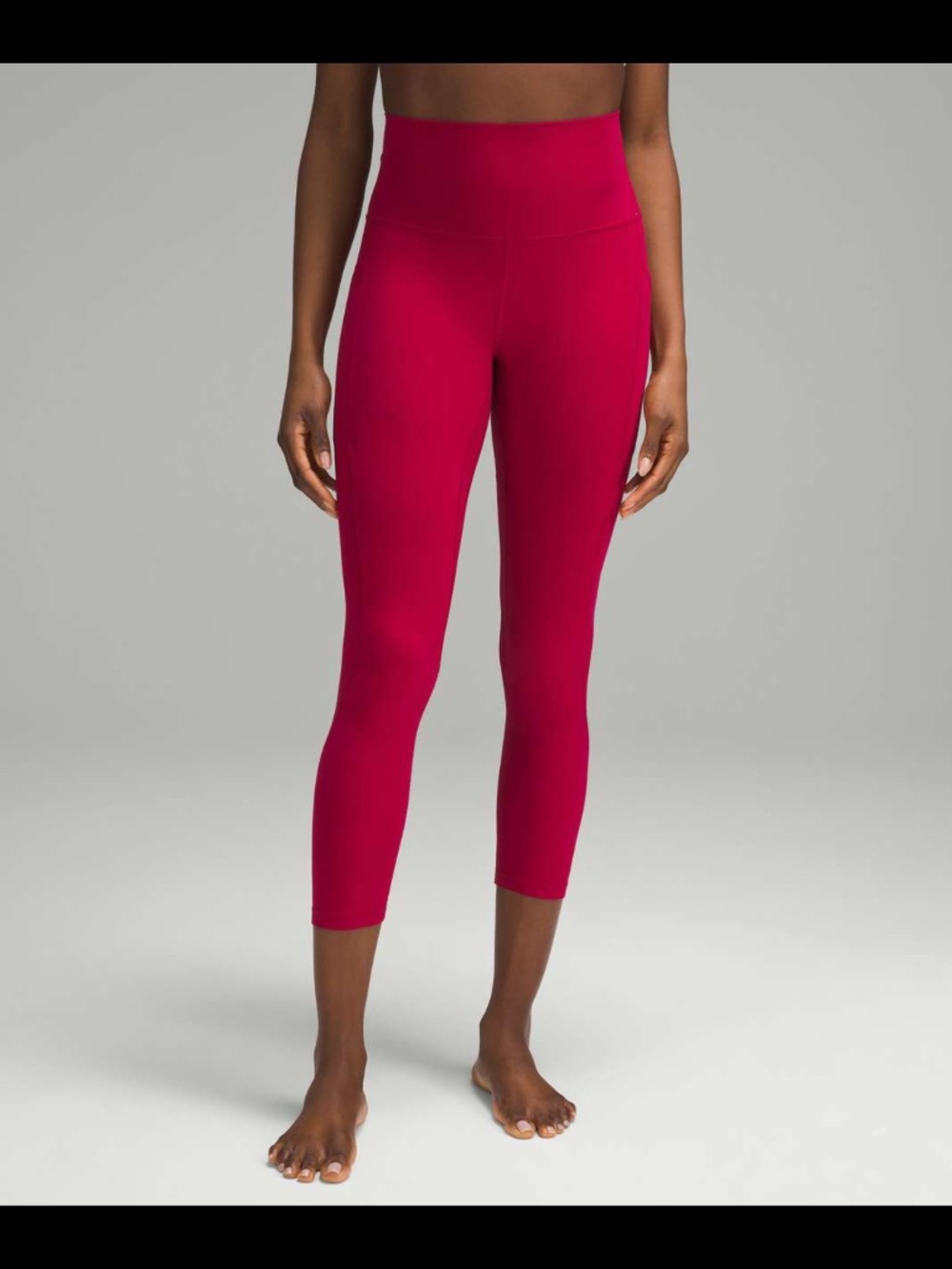 LULULEMON Align High Rise Leggings 25” Pockets Ruby Red RUBR Size 6 - Picture 2 of 6